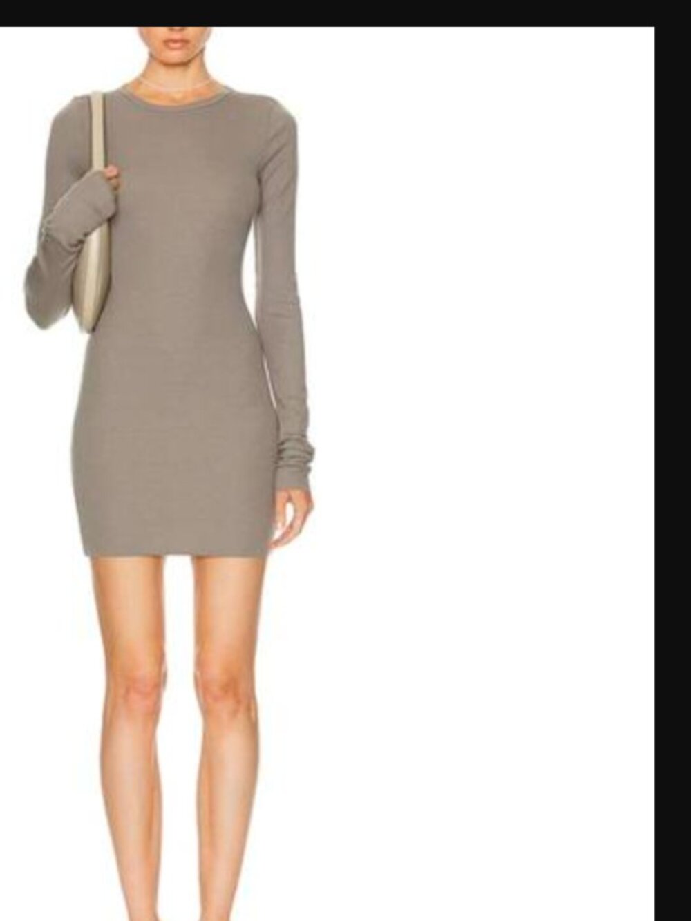 Eterne Long Sleeve Crew Neck Mini Dress in Clay NWT